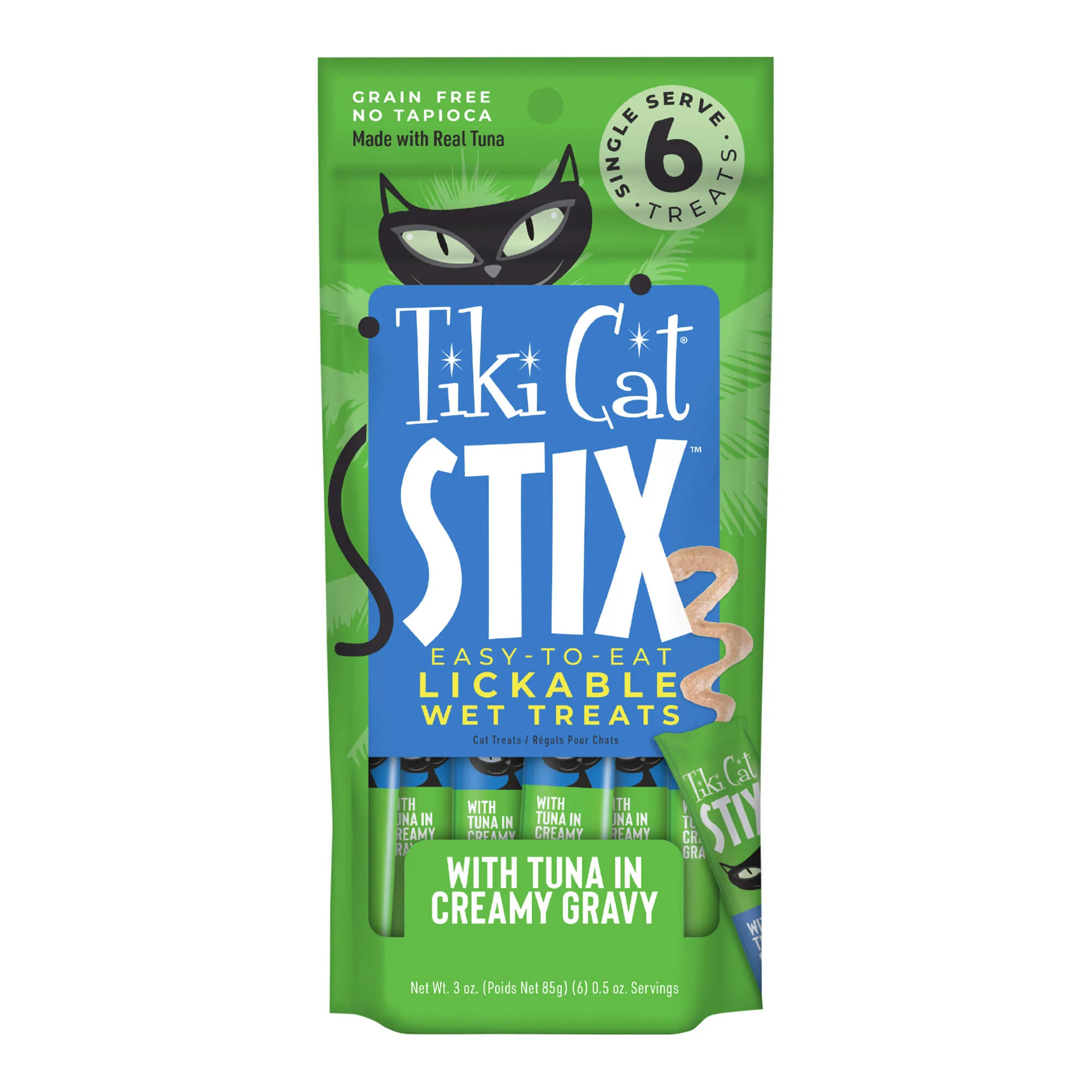 Tiki Cat Stix Wet Cat Treats, Tuna, Case of 12 (6 ct) - Pet's Shop