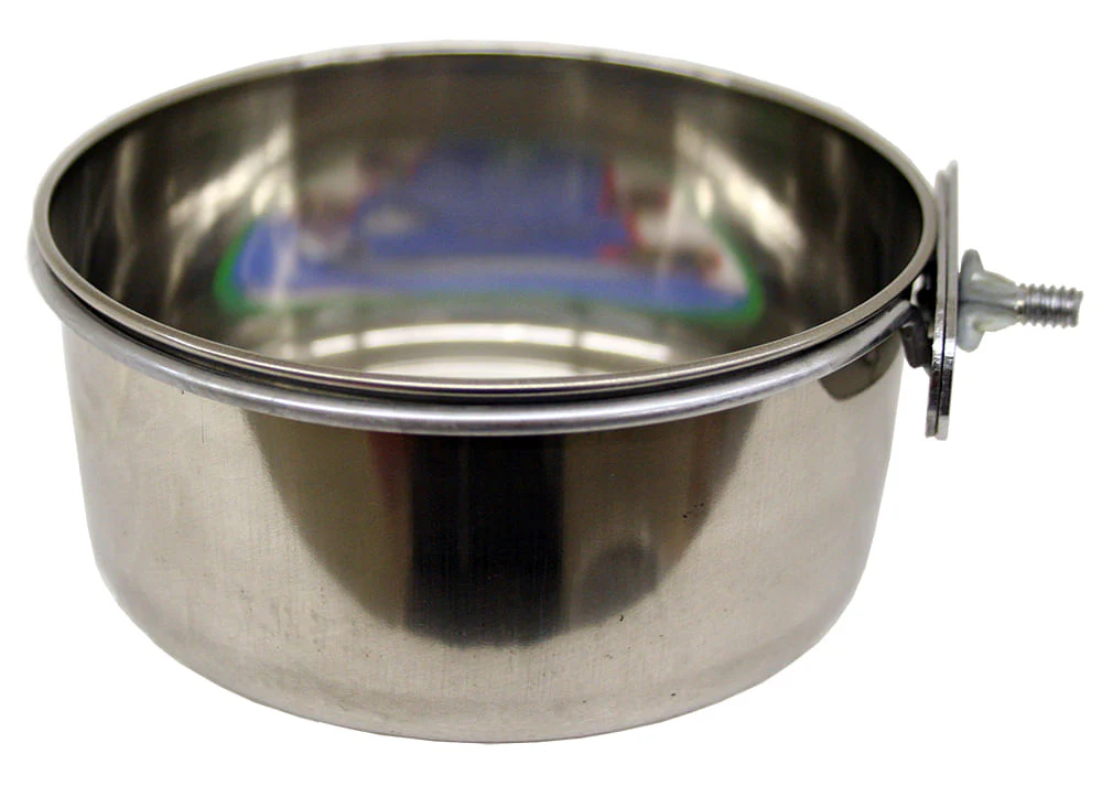 Indipets Stainless Steel Coop Cup with Screw-Nut Holder - Pet's Shop