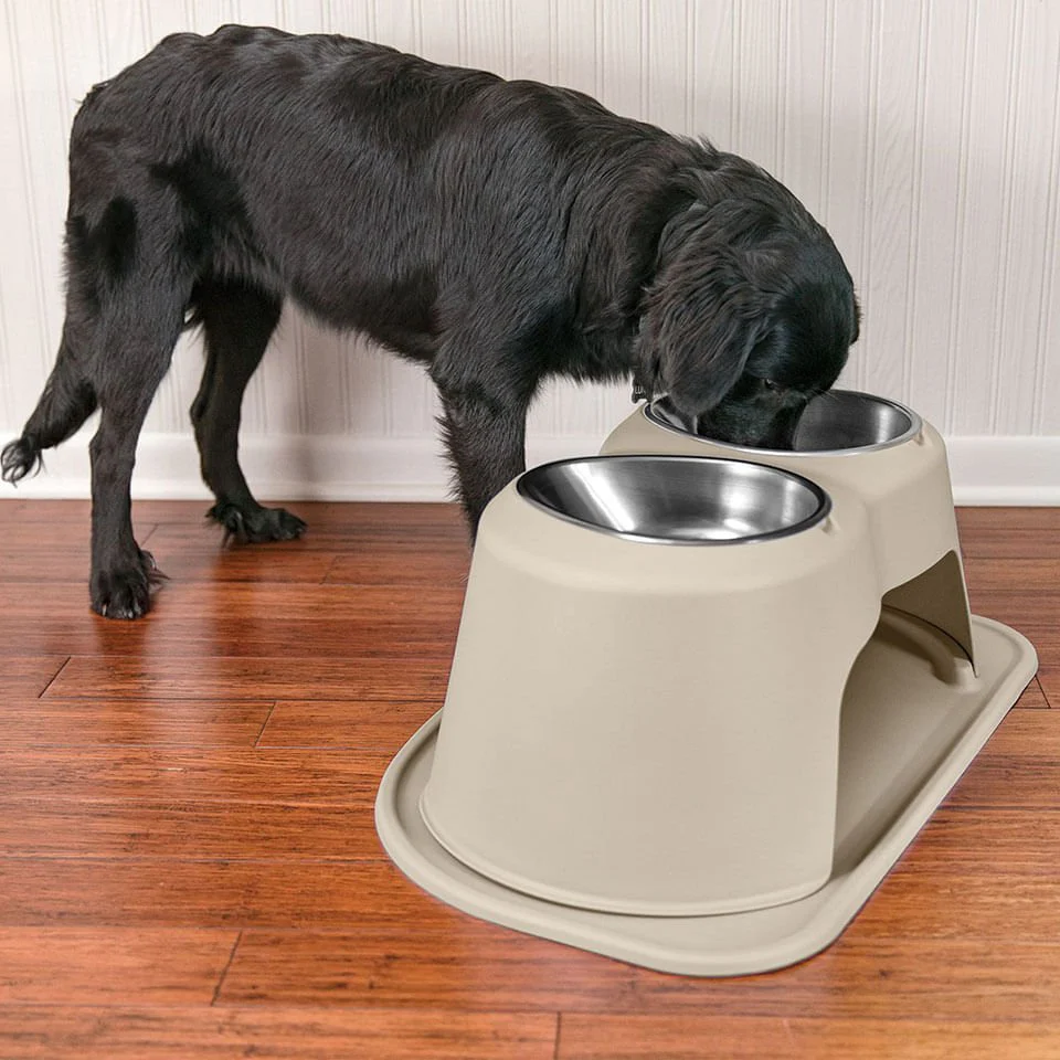 WeatherTech Double High Pet Feeding System, Stainless Steel - Pet's Shop