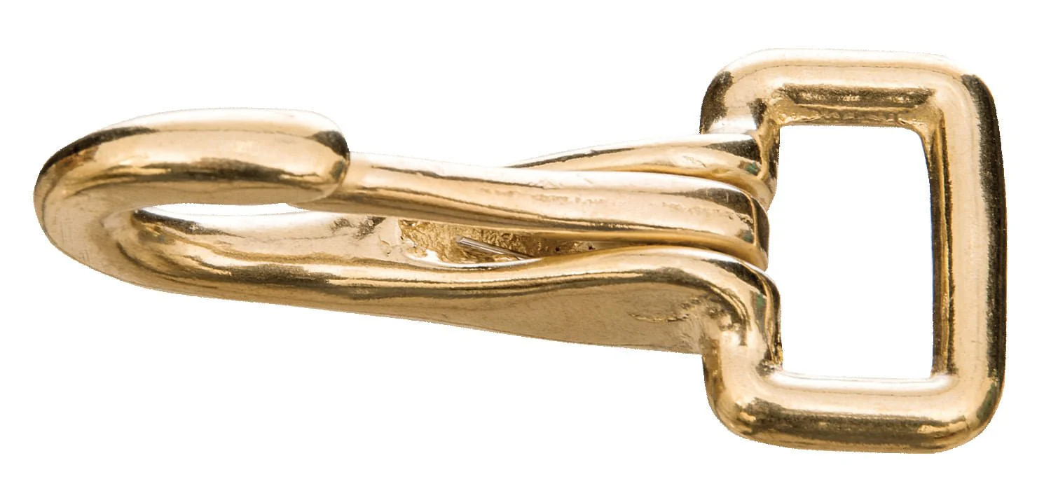 Solid Brass Rein Spring Snap with Flat Fixed Eye - Pet's Shop