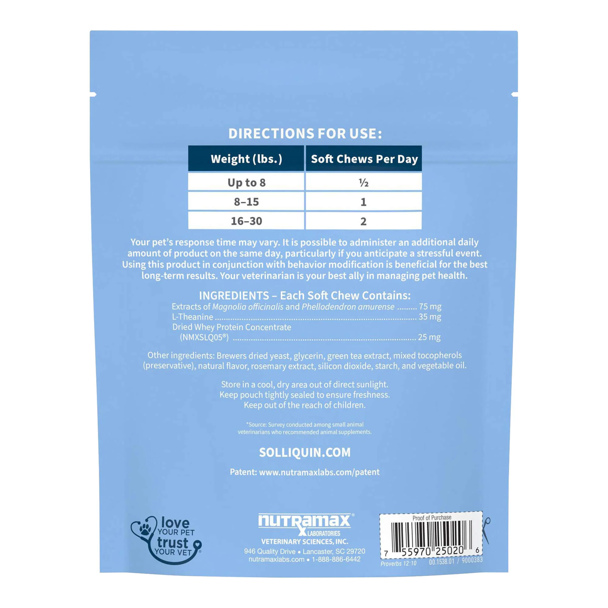 Nutramax Solliquin Soft Chews, 75 ct - Pet's Shop