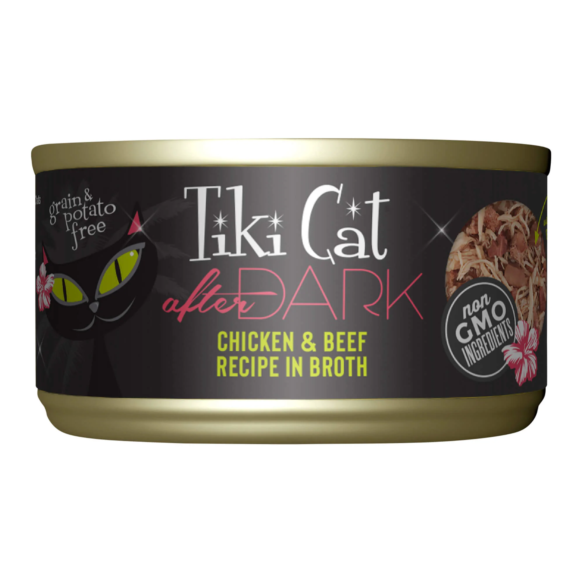 Tiki Cat After Dark Wet Cat Food, Chicken & Beef, 2.8 oz Cans, 12 ct - Pet's Shop