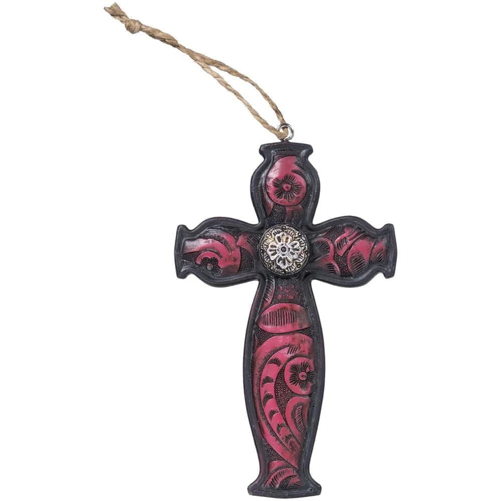 Pink Paisley Cross Ornament - Pet's Shop