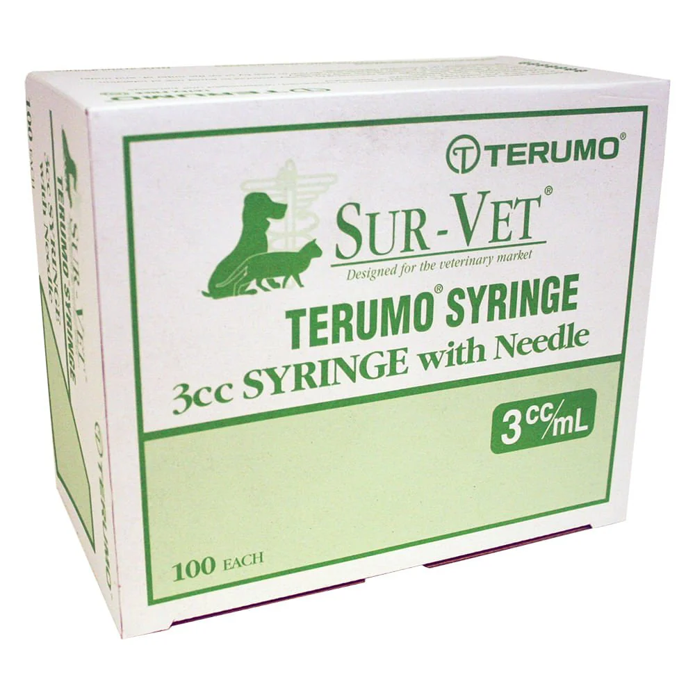 Terumo SUR-VET Syringe with Needle,  100 count - Pet's Shop