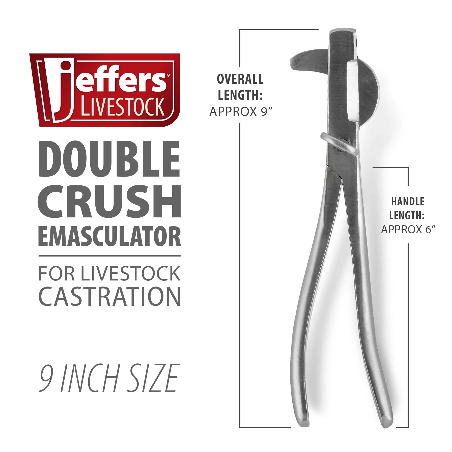 Double Crush Emasculator in Stainless Steel, 9 or 12 inch - Pet's Shop