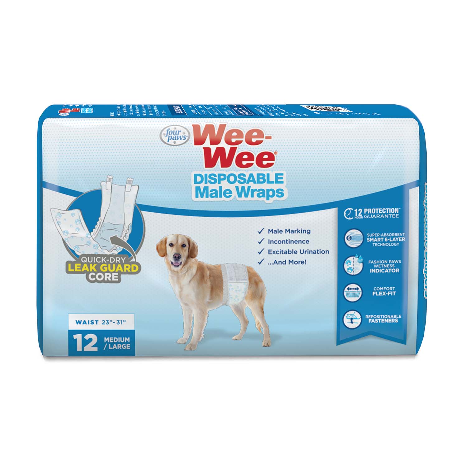 Wee-Wee Disposable Male Dog Wraps - Pet's Shop