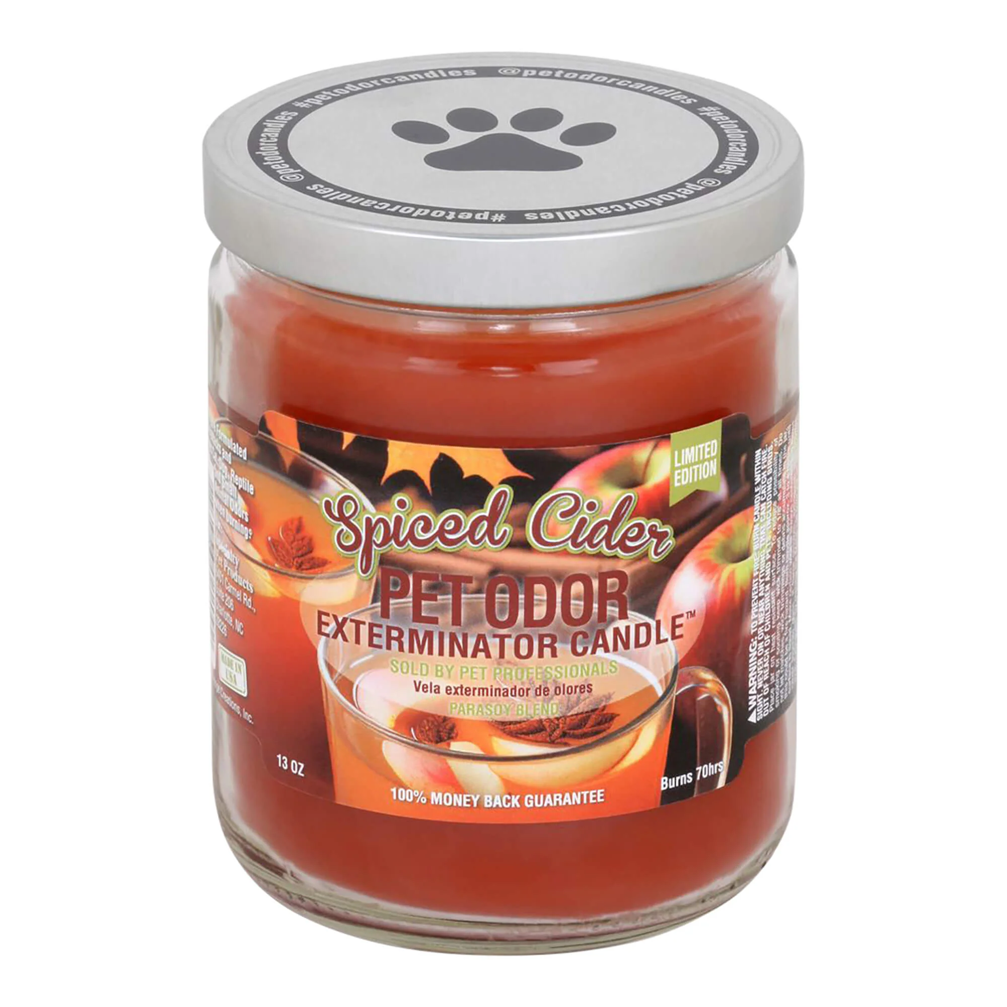 Pet Odor Exterminator Candle, Spiced Cider, 13 oz - Pet's Shop