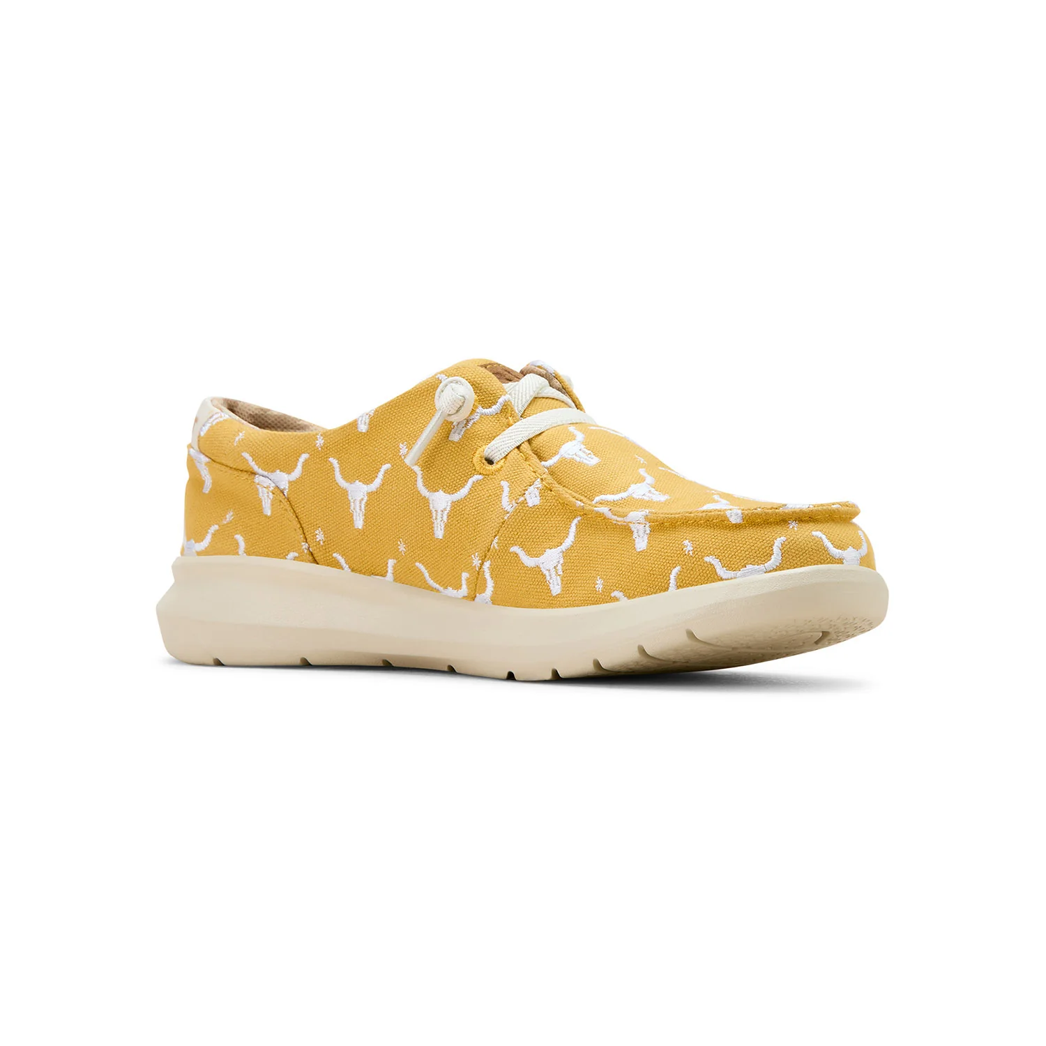 Ariat Women's Hilo Doodle Shoes, Mustard Steer Head Print - Pet's Shop
