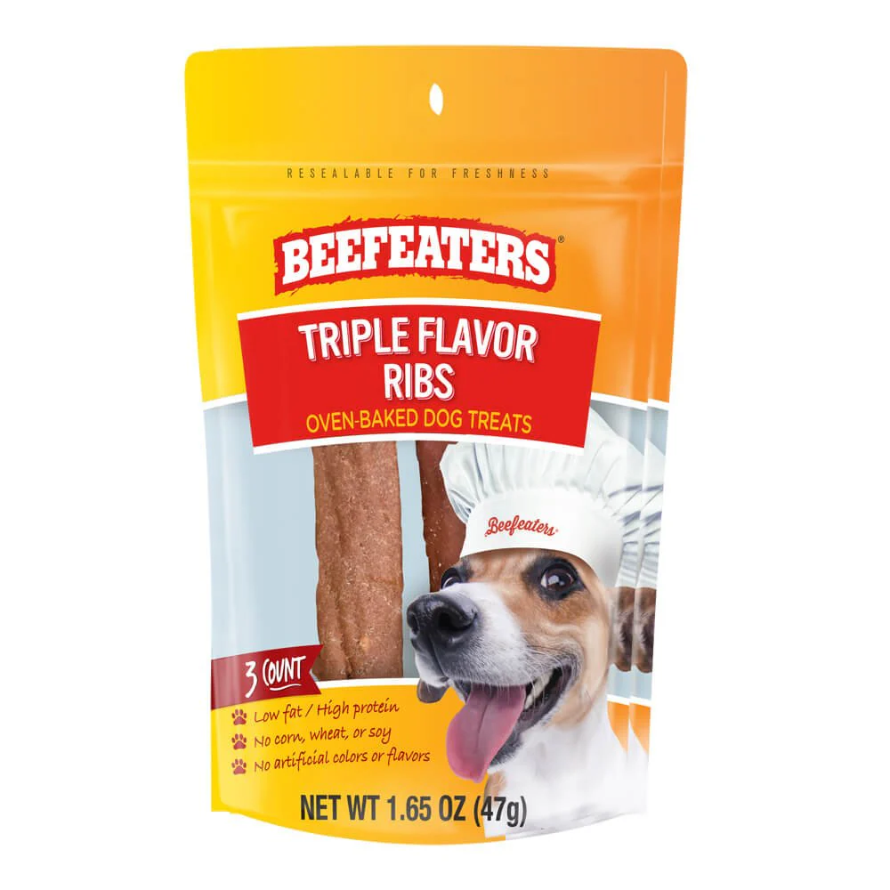 Beefeaters Triple Flavor Ribs, 1.65 oz, Case of 12 - Pet's Shop