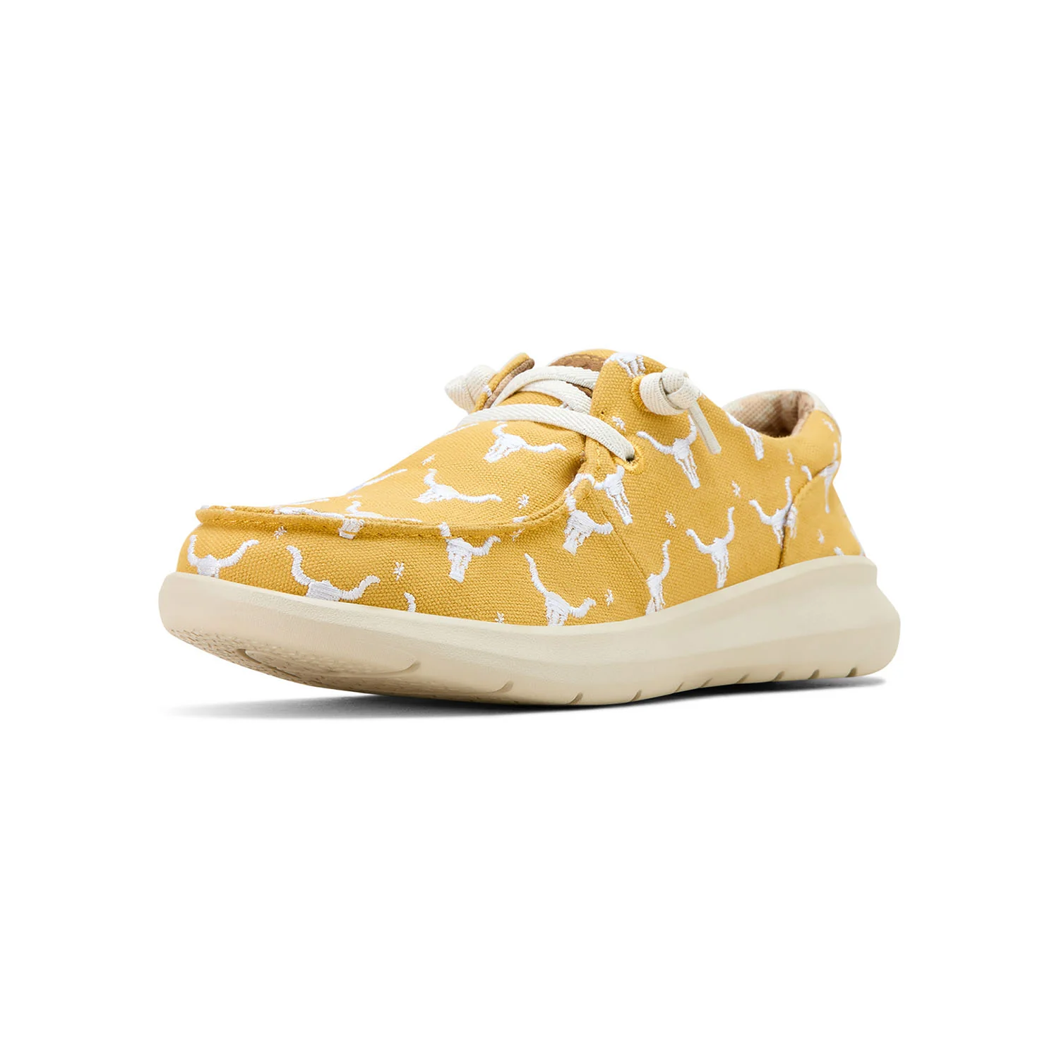 Ariat Women's Hilo Doodle Shoes, Mustard Steer Head Print - Pet's Shop