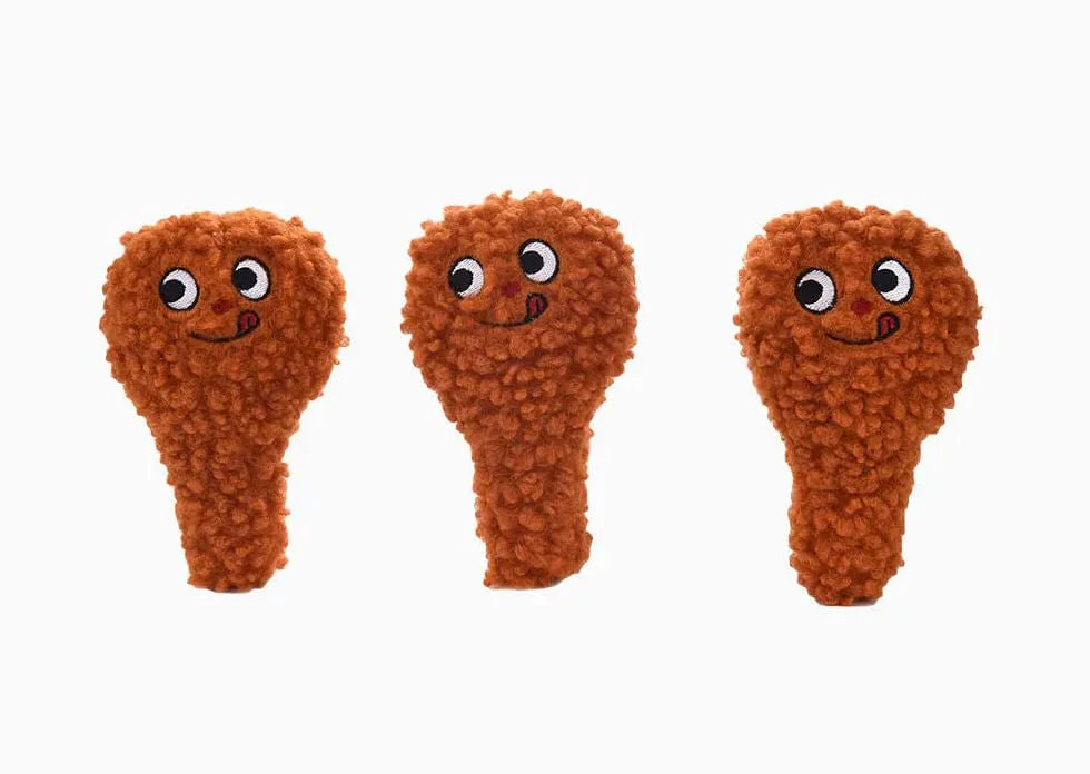 4 Piece Fried Chicken Hide & Seek Squeaker Plush Dog Toy - Pet's Shop