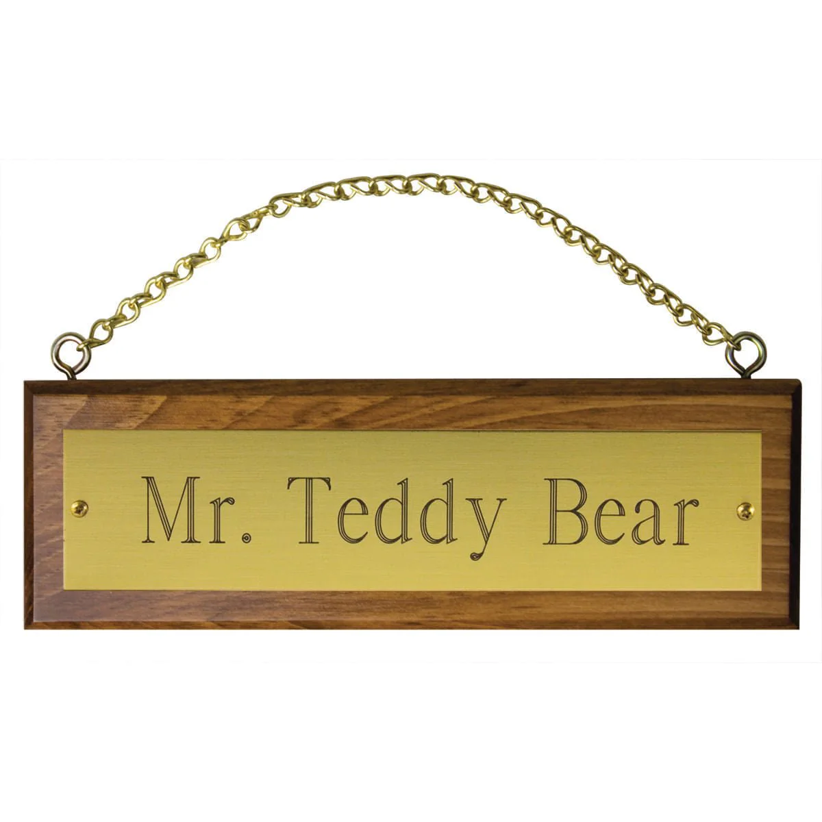 Personalized Engraved Wooden Stall Sign with Chain - Pet's Shop