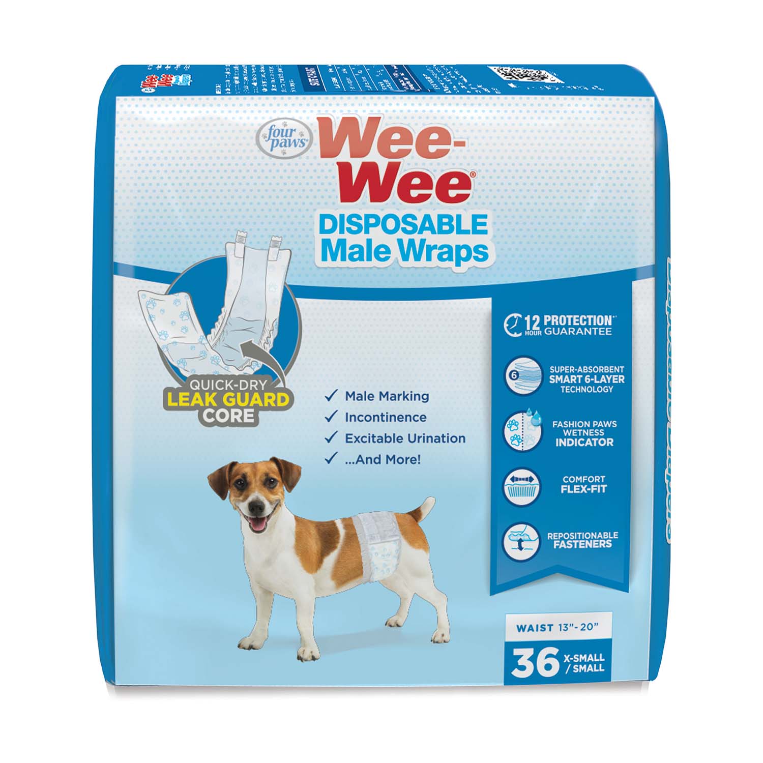 Wee-Wee Disposable Male Dog Wraps - Pet's Shop