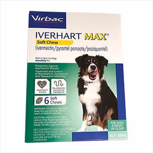 Rx Iverhart Max (ivermectin/pyrantel pamoate/praziquantel) Soft Chews, 6 Soft Chews - Pet's Shop