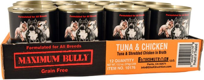 Maximum Bully Tuna & Shredded Chicken in Broth, 13.2 oz - Pet's Shop