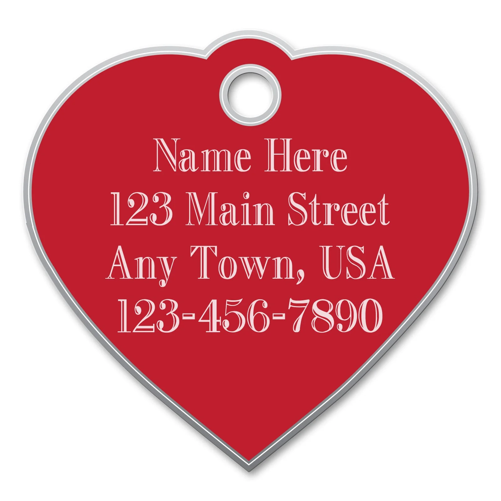 Small Heart Shaped Custom Personalized Dog Tags - Pet's Shop