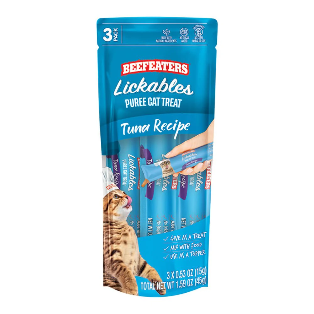 Beefeaters Lickables Puree Cat Treat, 3 ct, Case of 12 - Pet's Shop