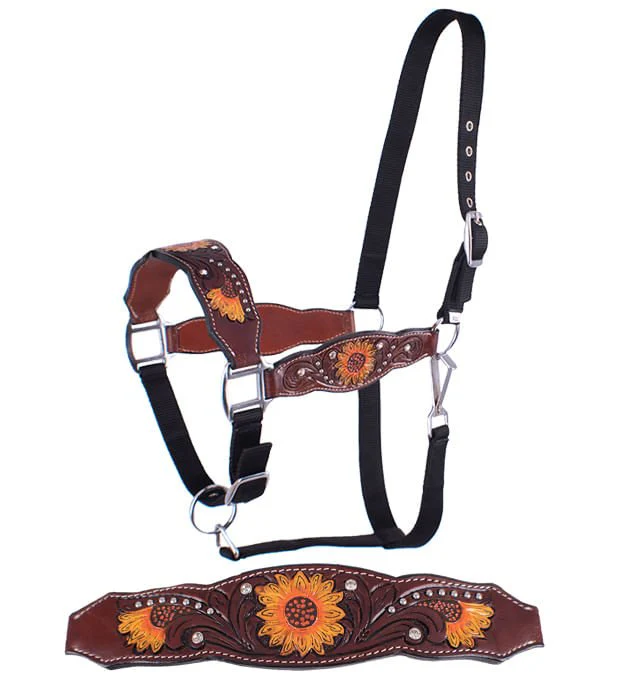 Showman Sunflower & Rhinestone Bronc Halter - Pet's Shop