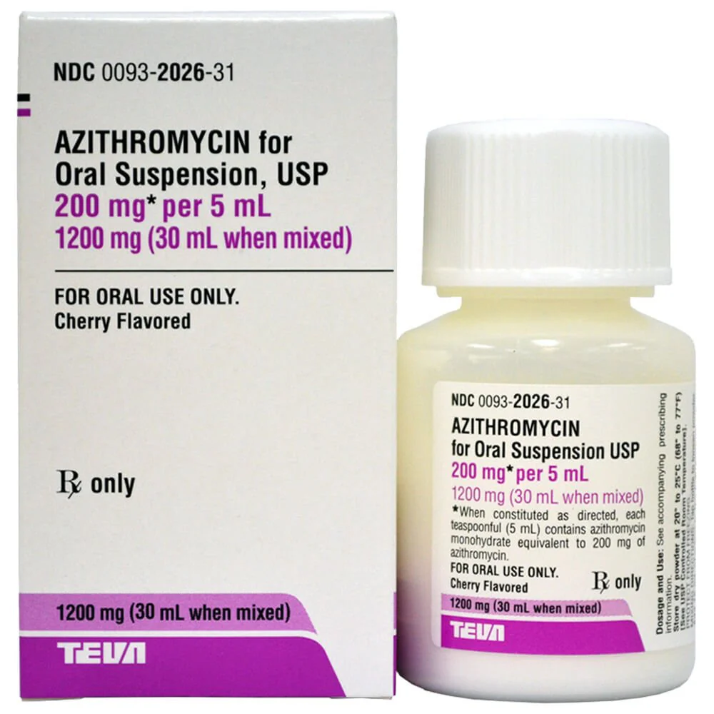 Rx Azithromycin (Generic) Oral Suspension, 200mg/5ml, 30 ml mixed - Pet's Shop