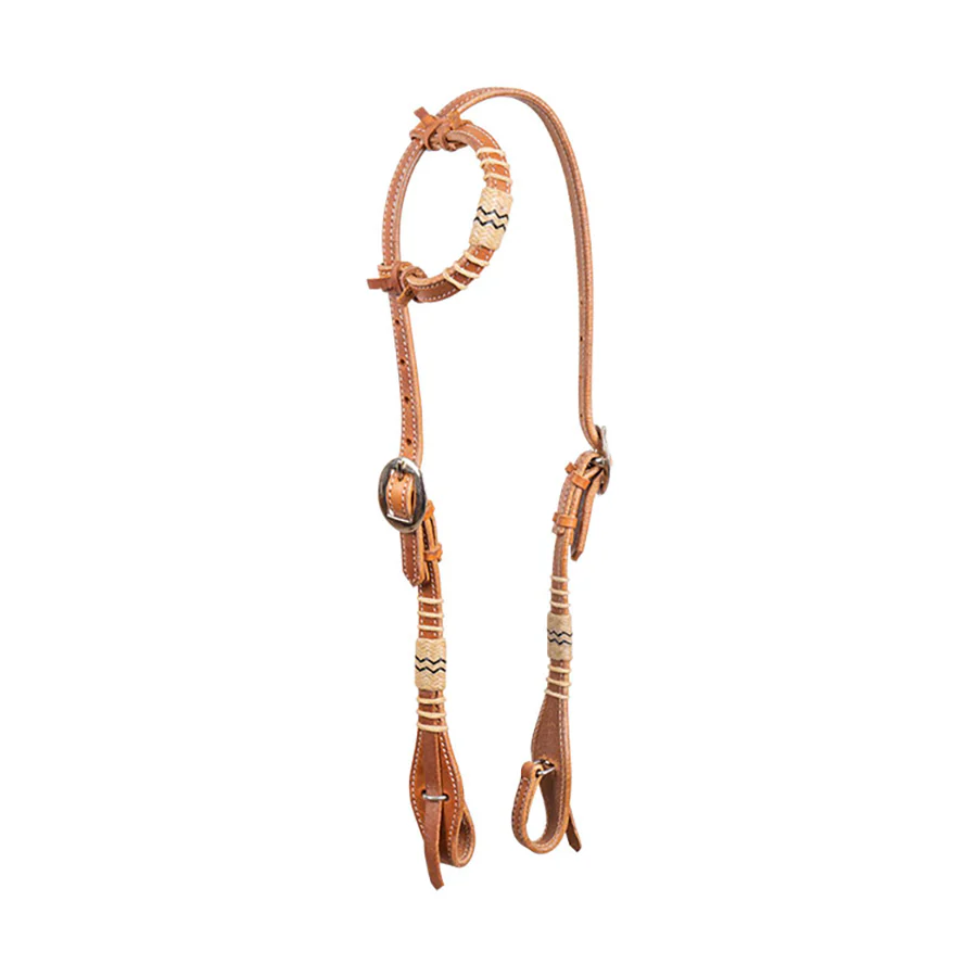 Harness and Rawhide One Ear Leather Headstall - Pet's Shop