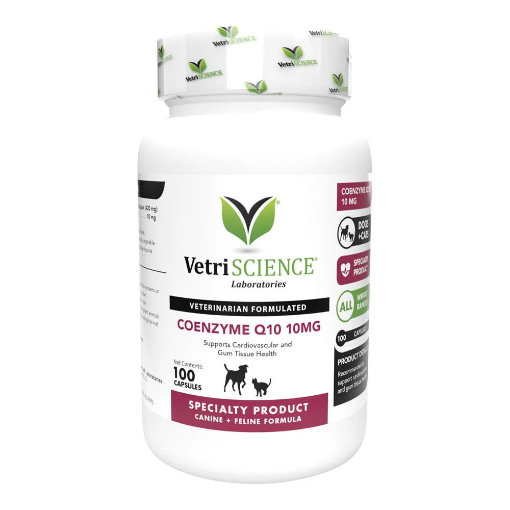 VetriScience Coenzyme Q10, 10 mg, 100 Capsules - Pet's Shop