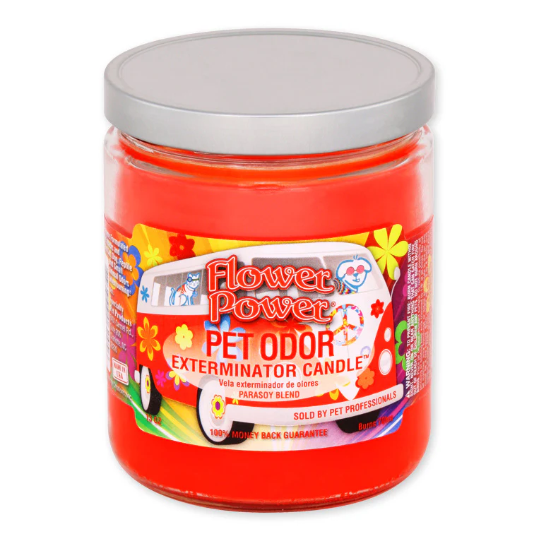 Pet Odor Exterminator Candle, Flower Power, 13 oz - Pet's Shop