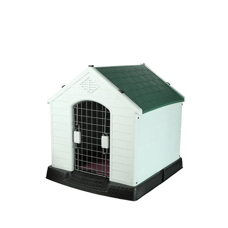 Green Shingle Roof Dog House - Pet's Shop