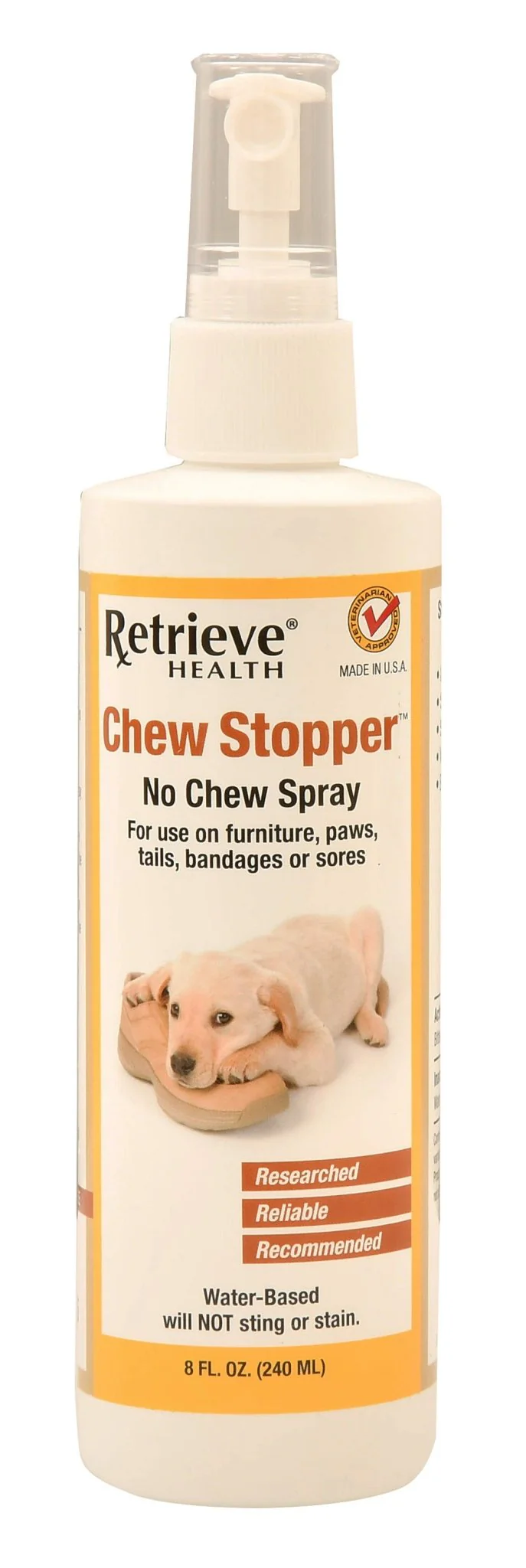 Retrieve Chew Stopper No Chew Spray - Stop Dogs Chewing, 8 oz - Pet's Shop