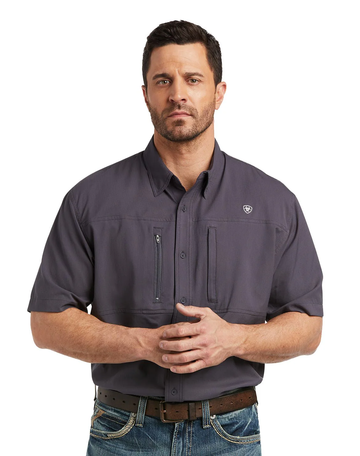 Men's VentTEK Classic Fit Short Sleeve Shirt, Charcoal - Pet's Shop