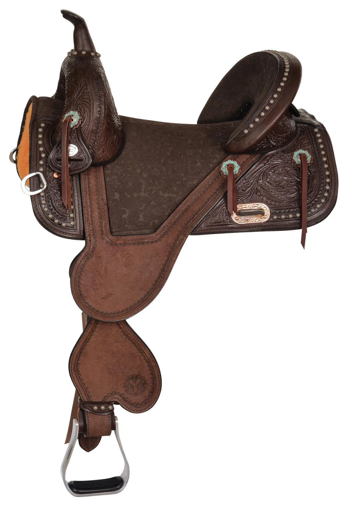 Tammy Fischer Remuda Signature Treeless Barrel Saddle, Wide, Chocolate - Pet's Shop