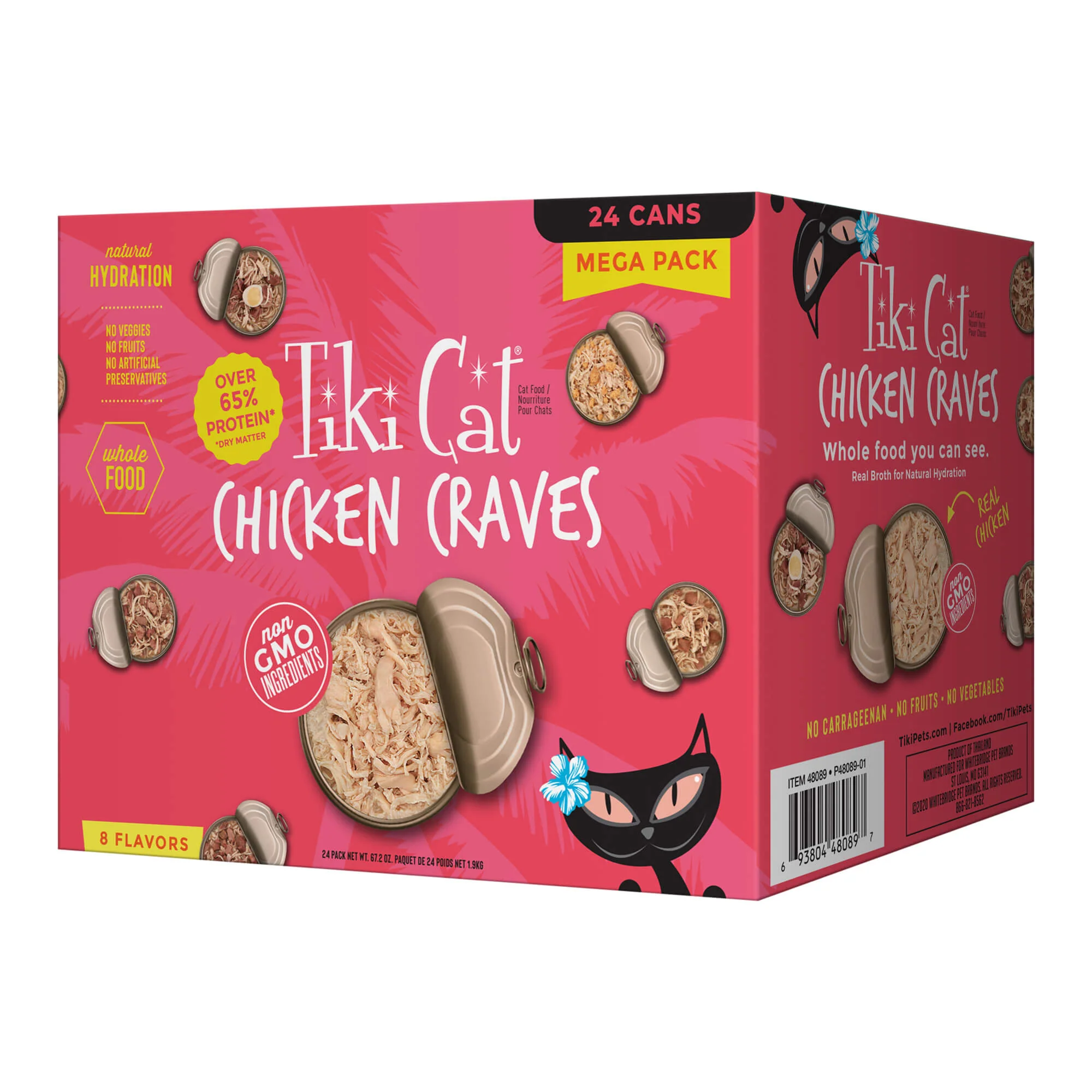 Tiki Cat Wet Cat Food Mega Pack, Chicken Craves Variety Pack, 2.8 oz Cans, 24 ct - Pet's Shop