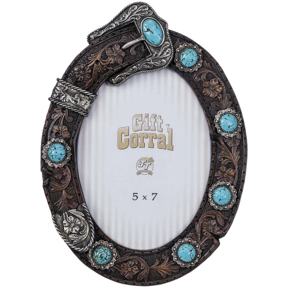 Belt Buckle Oval Picture Frame - Pet's Shop