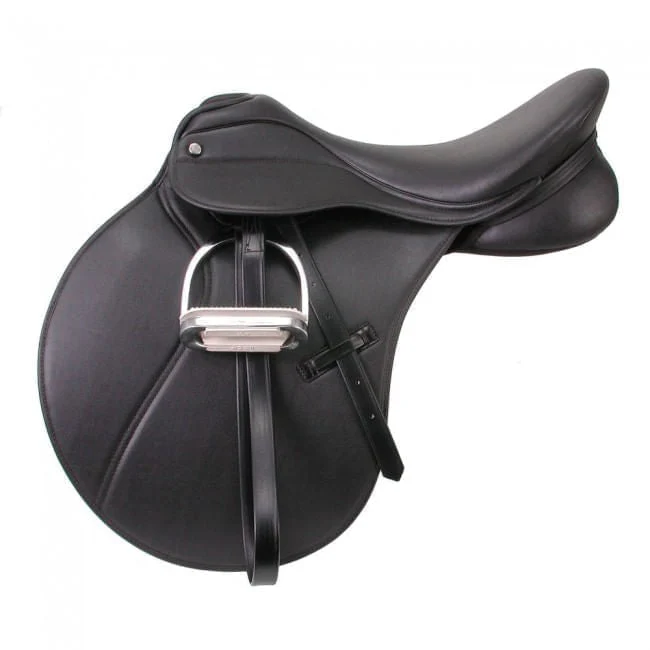 Tough1 EquiRoyal Synthetic All Purpose Saddle, Wide Tree, Black - Pet's Shop