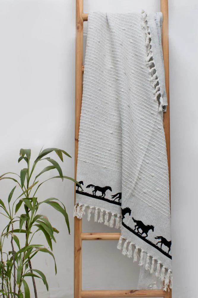 Horses Cotton Throw - Pet's Shop