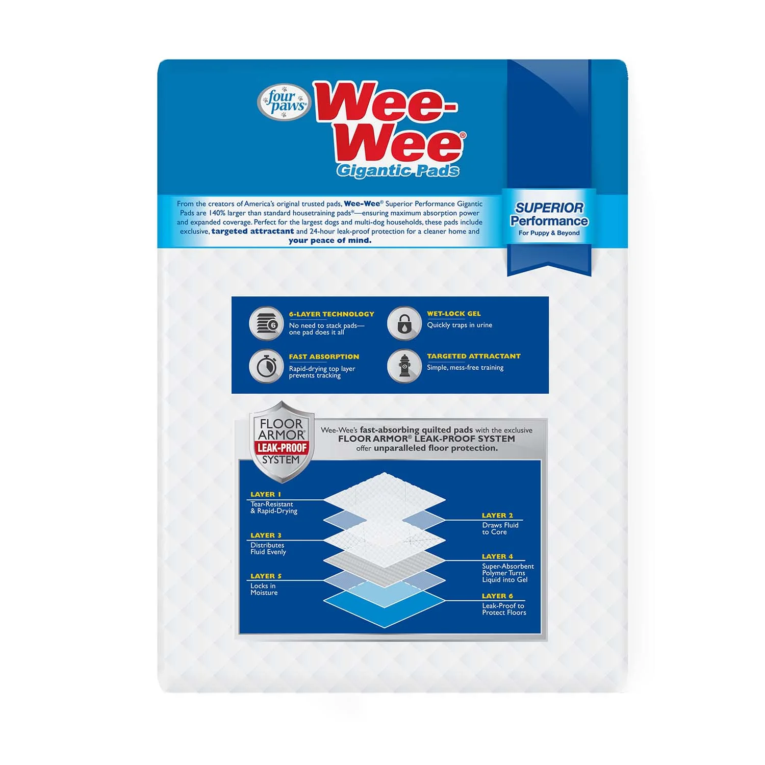 Wee-Wee Superior Performance Gigantic Dog Pee Pads - Pet's Shop