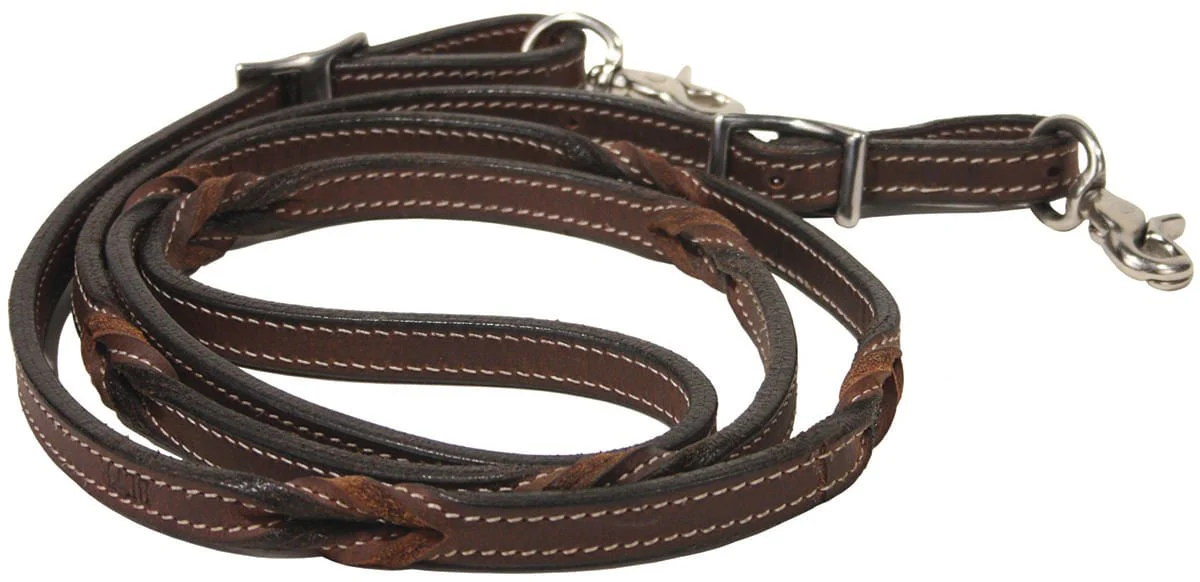 Buffalo Leather Twisted Knot Roping Rein, 7' - Pet's Shop