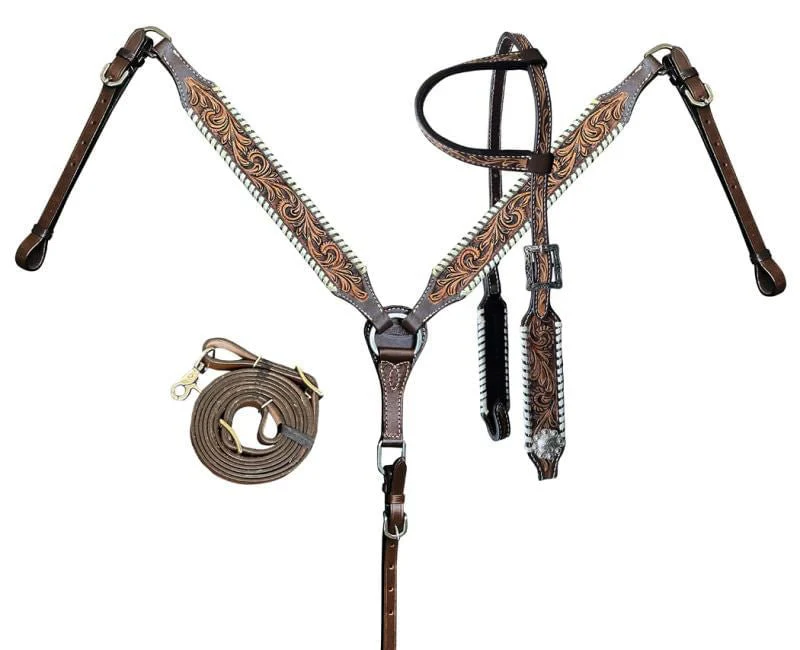 Showman Tooled Tack Set, Full size - Pet's Shop
