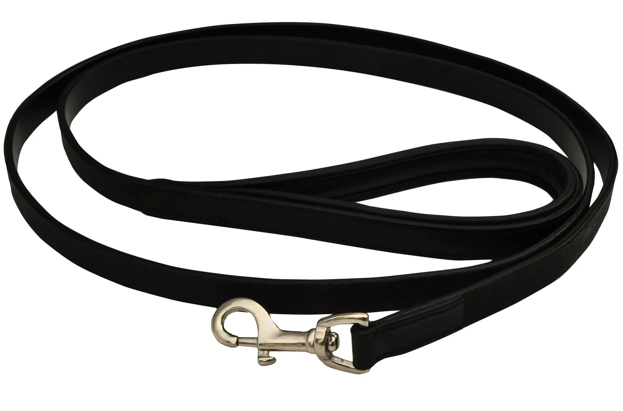 Premium Padded Black Leather Leash - Pet's Shop
