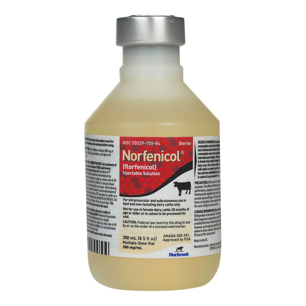 Rx Norfenicol (florfenicol) Injectable Solution for Cattle, 250 ml - Pet's Shop