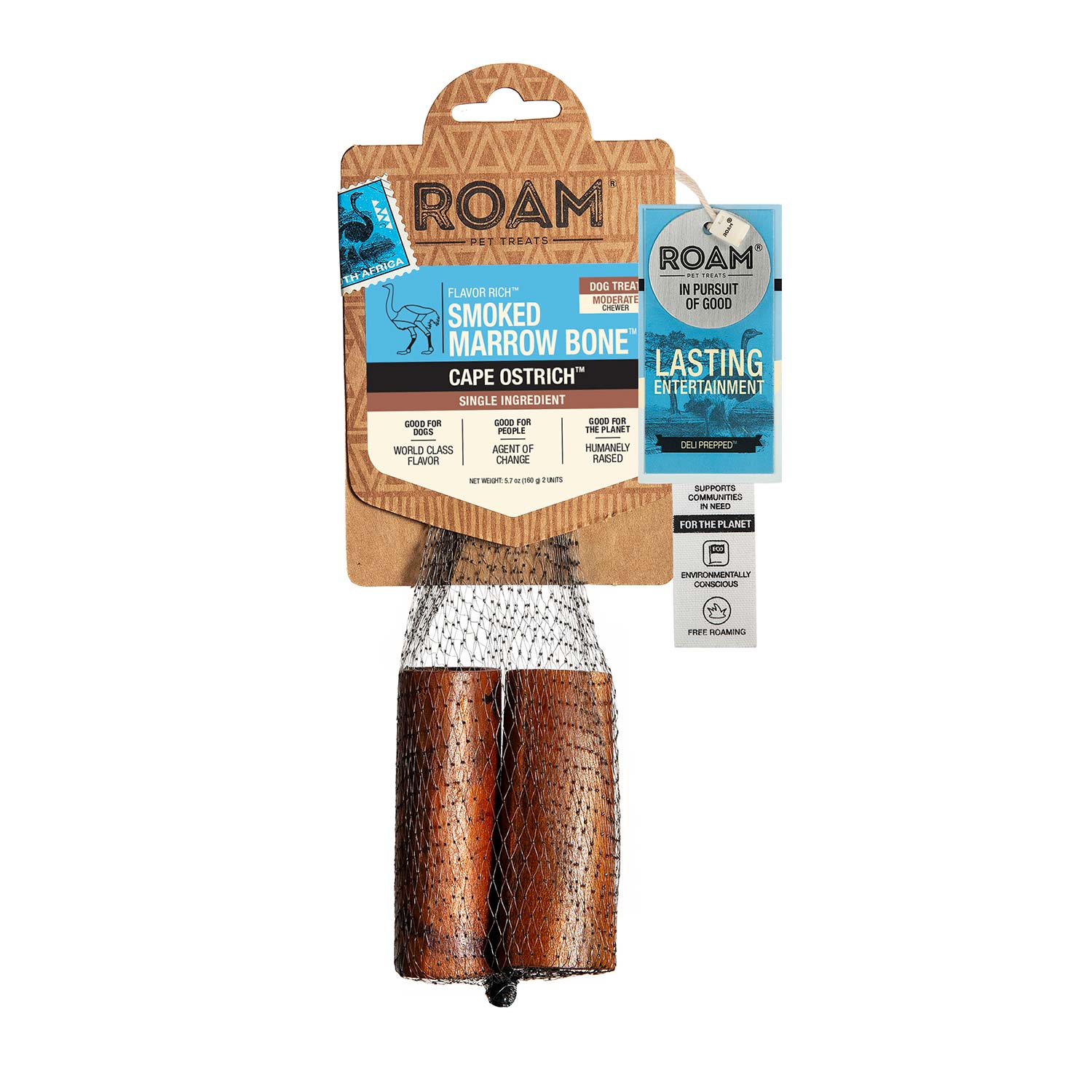 Roam Dog Treats Smoked Marrow Cape Ostrich Bone - Pet's Shop