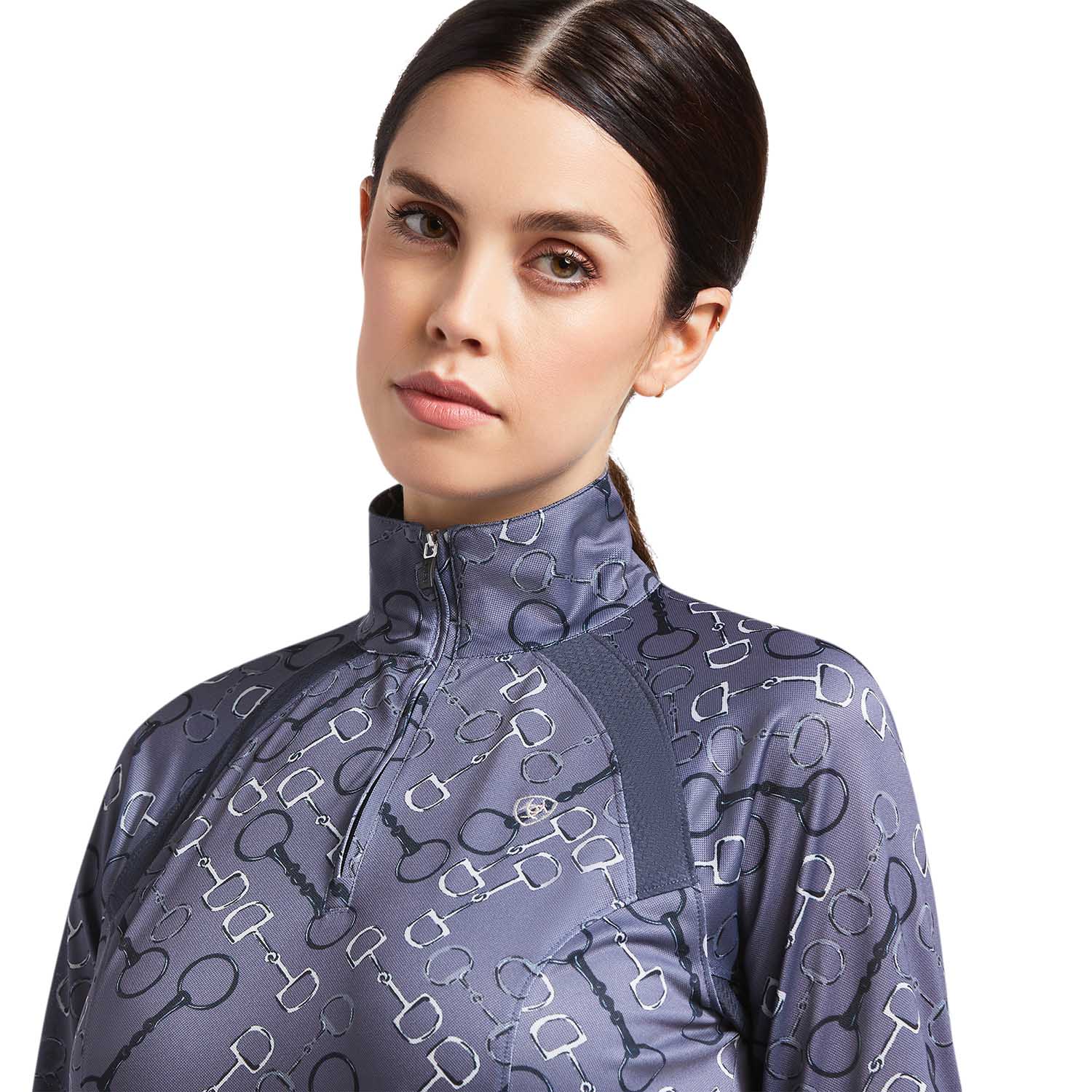 Ariat Women's Sunstopper 2.0 1/4 Zip Baselayer, Bit Print - Pet's Shop