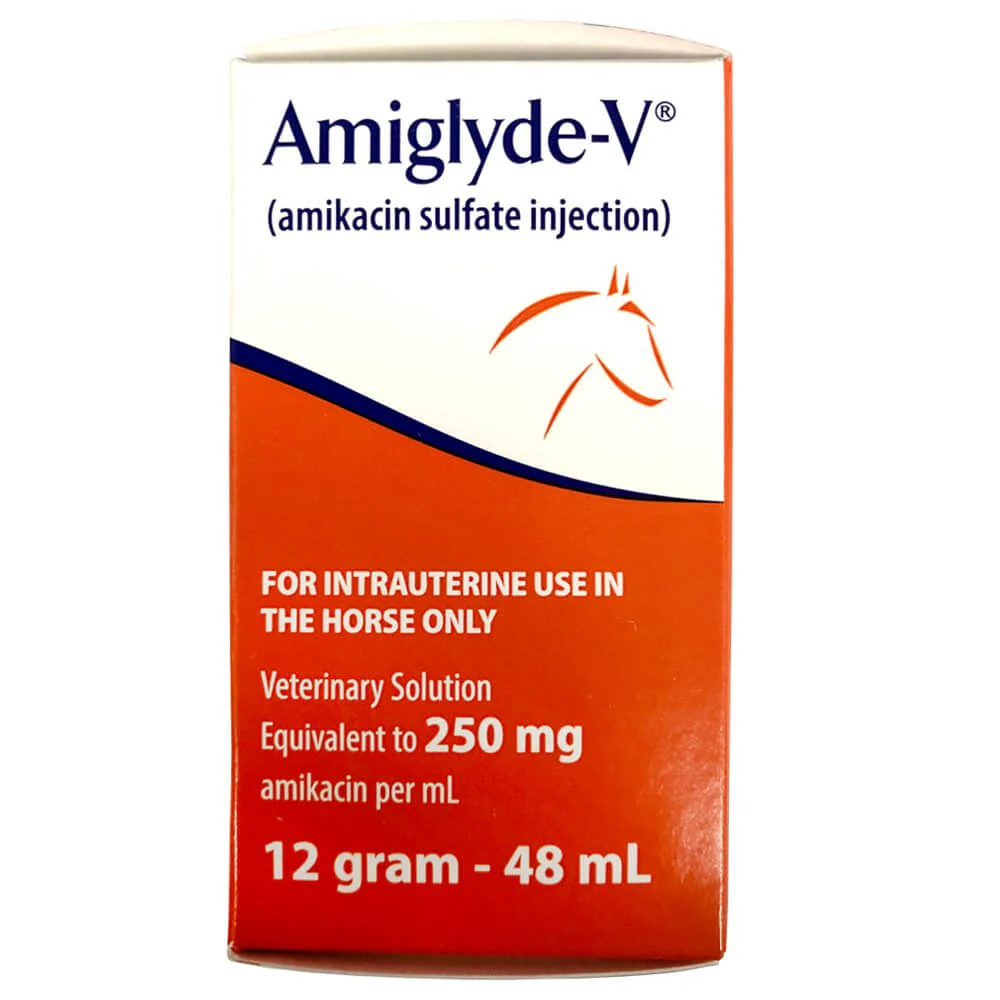 Rx Amiglyde-V (amikacin sulfate) Injection for Horses, 250mg/ml injection x 48ml bottle - Pet's Shop