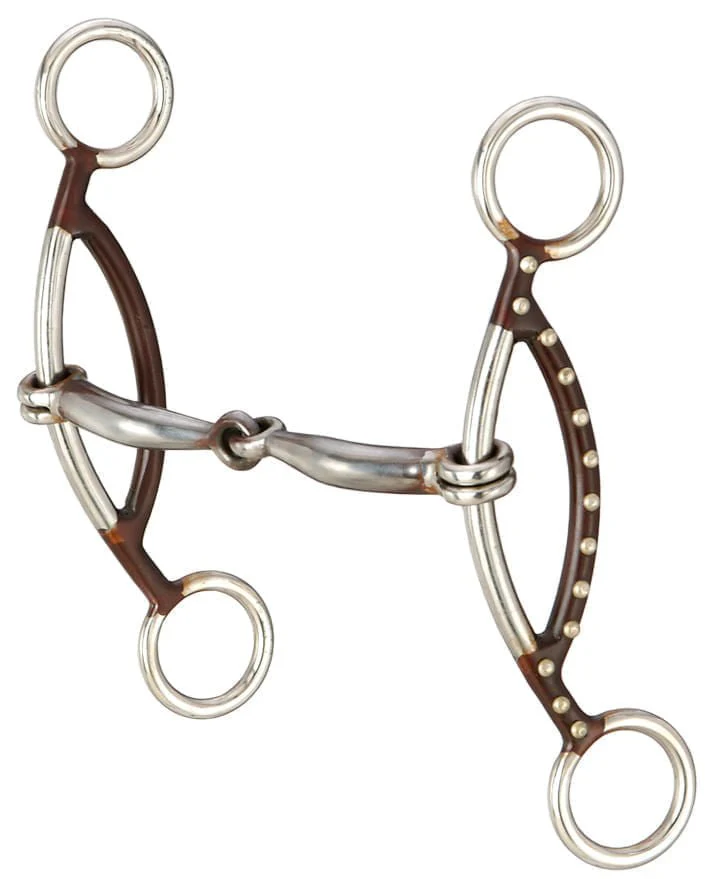 Antique Brown Dots Smooth Snaffle Gag - Pet's Shop