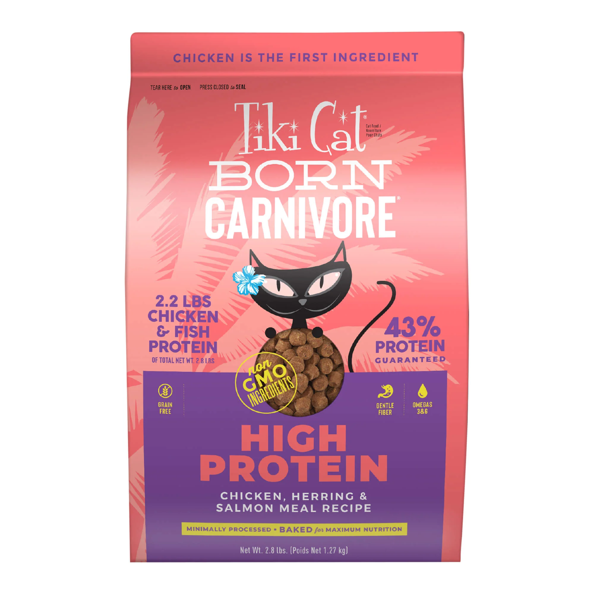 Tiki Cat Born Carnivore High Protein Dry Cat Food, Chicken, Herring & Salmon Meal - Pet's Shop