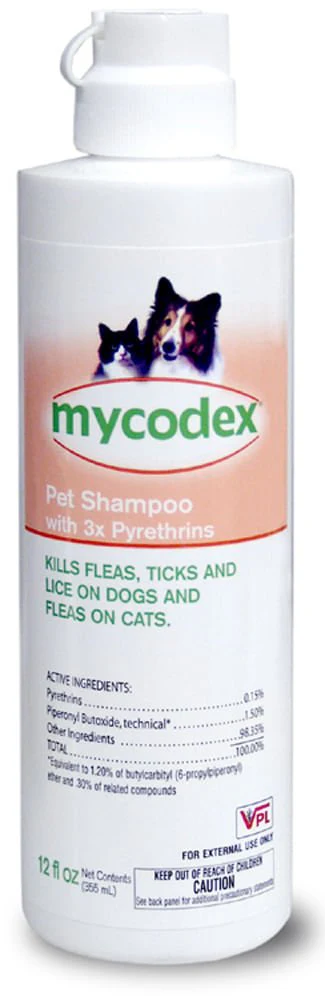 Mycodex Pet Shampoo with 3x Pyrethrins (P3), 12 oz - Pet's Shop