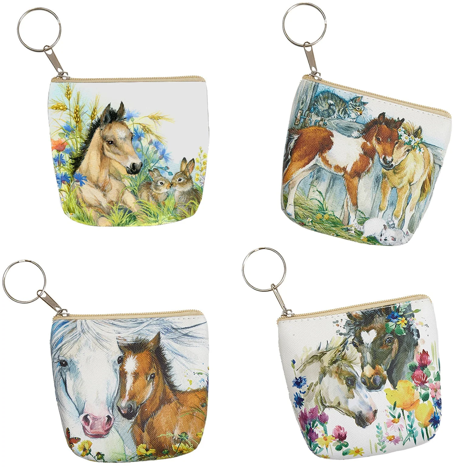 Equestrian Zippered Coin Purse Keychain - Pet's Shop