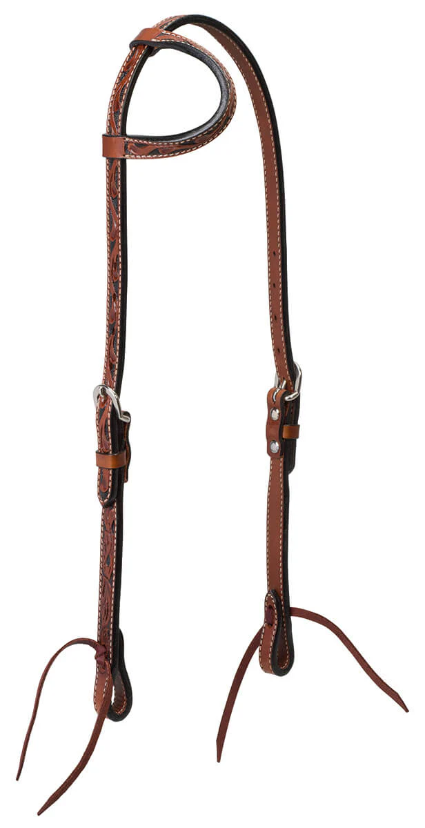 Weaver Turquoise Cross Floral Carved Sliding Ear Headstall - Pet's Shop