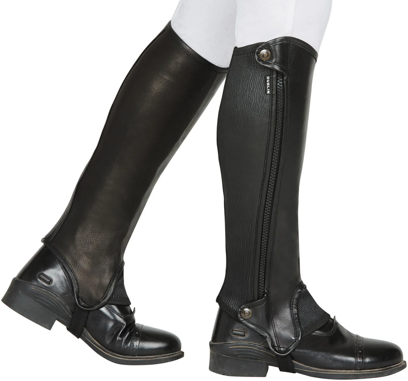 Dublin Evolution Side Zip Half Chaps, Black - Pet's Shop