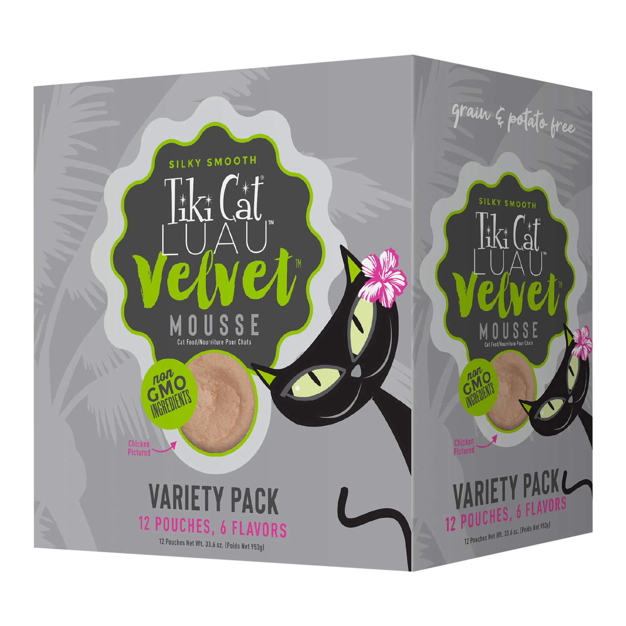 Tiki Cat Luau Velvet Mousse Wet Cat Food, Variety Pack, 2.8 oz Pouch, 12 ct - Pet's Shop