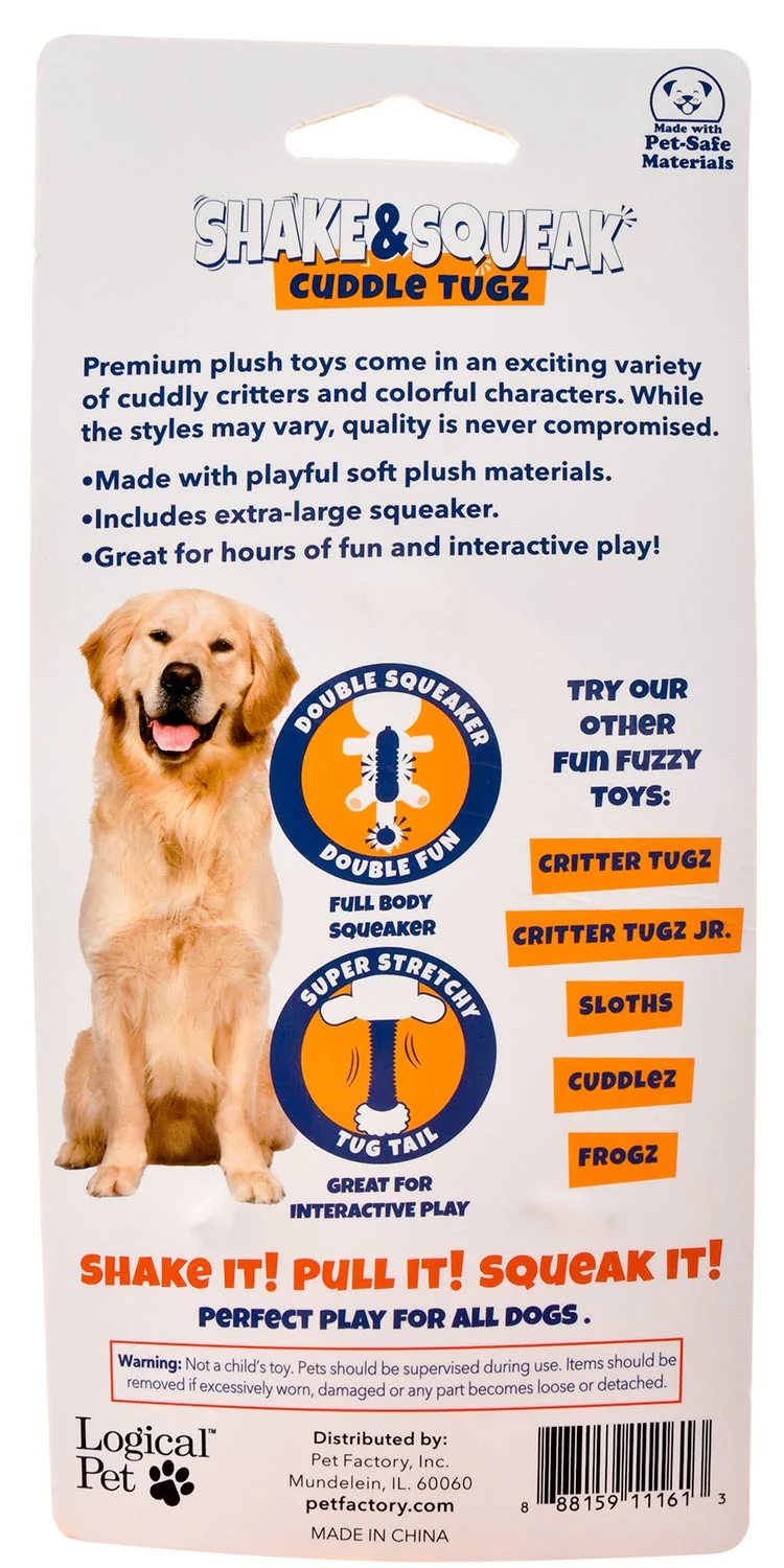 Shake & Squeak Cuddle Tugz Dog Toy, Assorted - Pet's Shop
